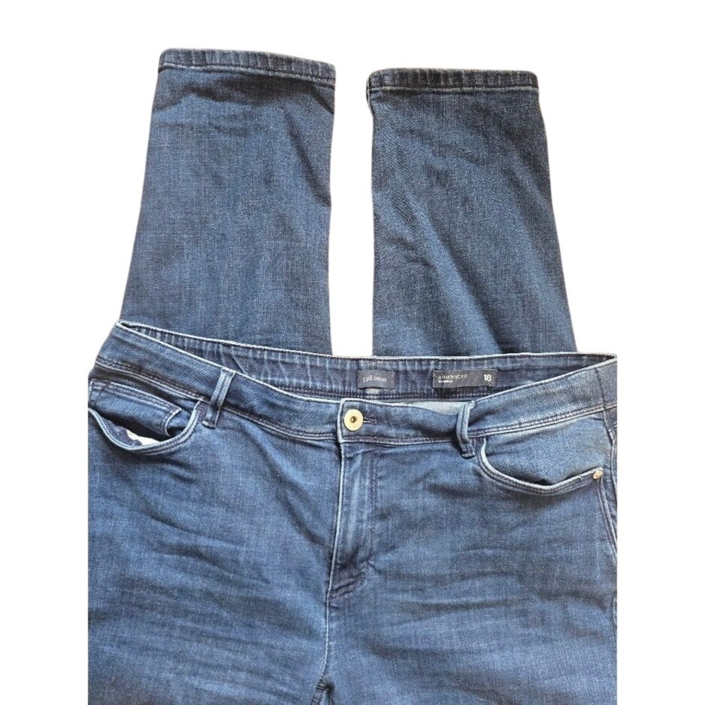 J. Jill Authentic Fit Slim Leg Ankle Jeans Medium Wash Denim Blue Size 18‎